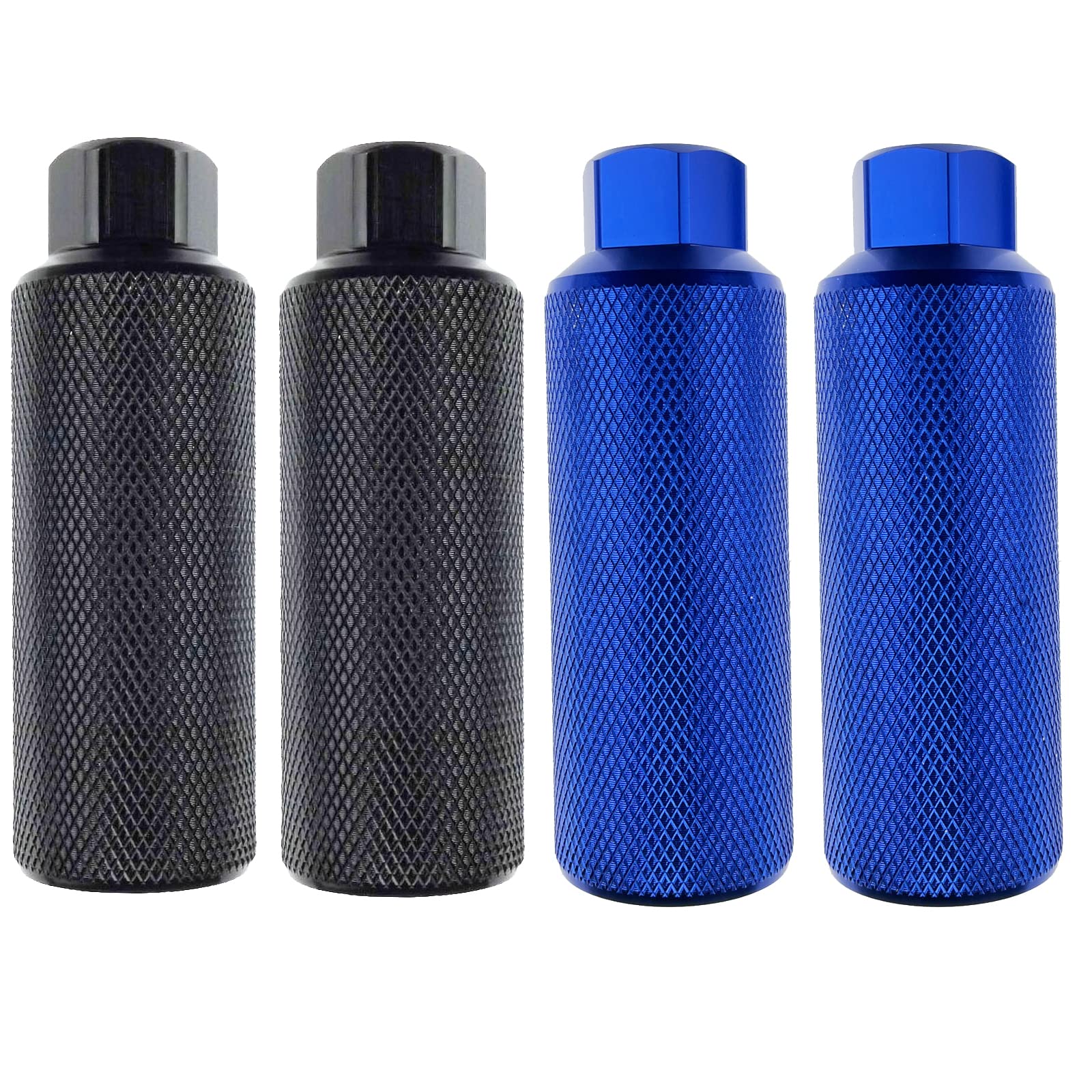 Zelerdo 2 Pairs Aluminum Alloy Bike Pegs for Mountain Bike Cycling Rear Stunt Pegs Fit 3/8 inch Axles (110x38 mm)