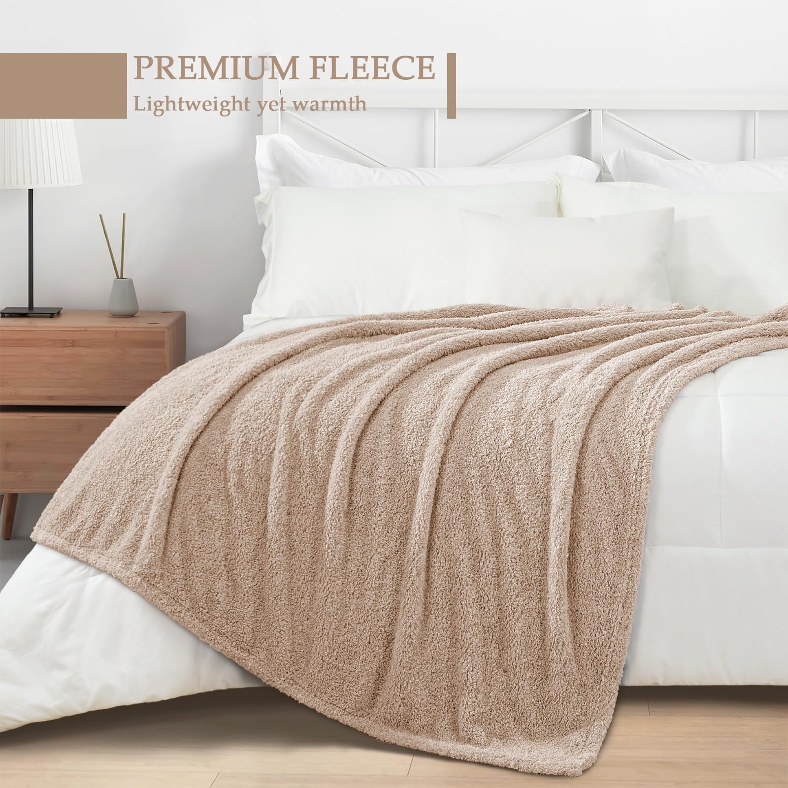 Exclusivo Mezcla Fleece Throw Blanket for Sofa Couch Soft Lightweight and Fluffy Bed Blankets - Image 3