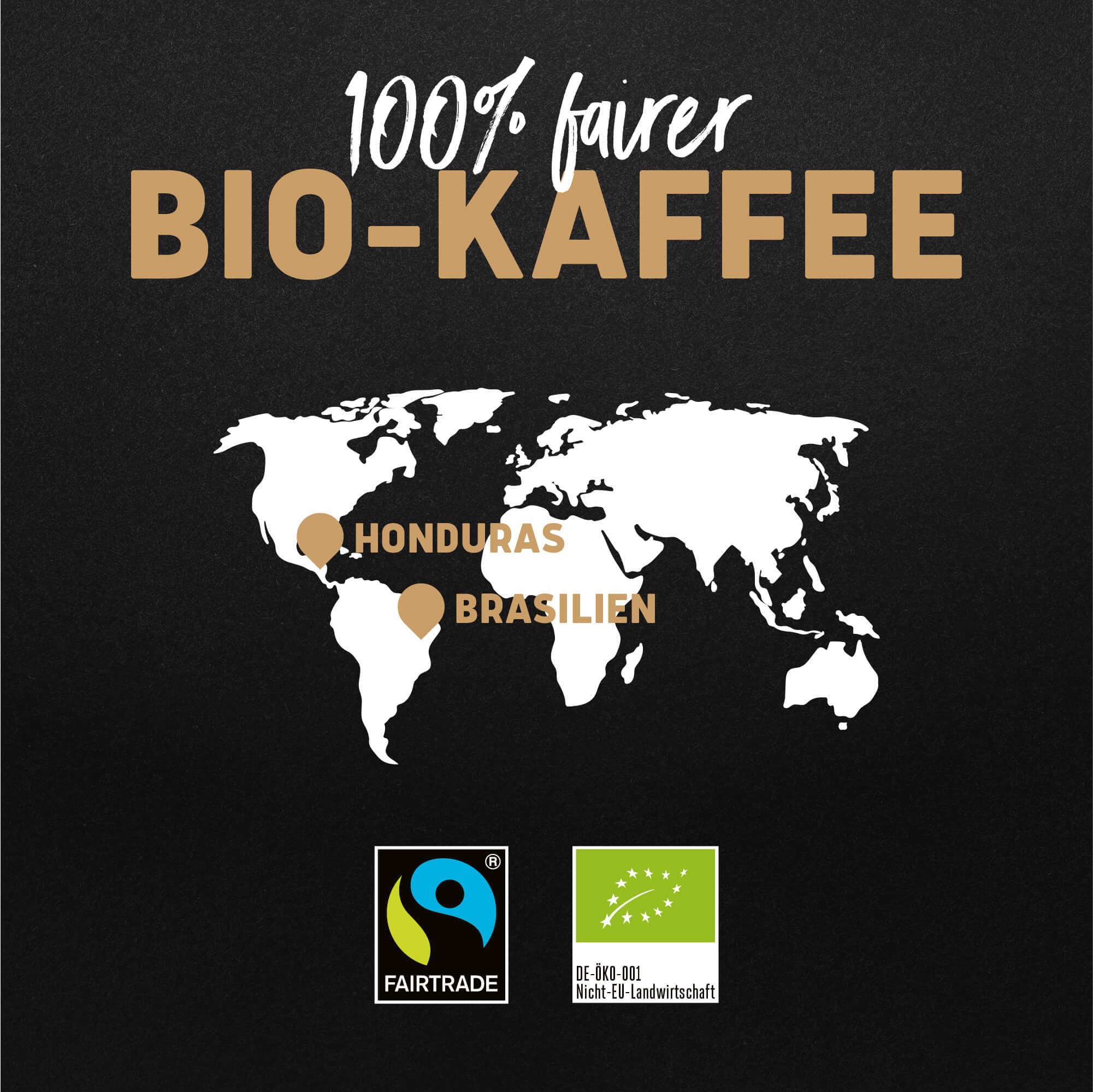 Landpark Bio Kaffee Crema 500g (4er Pack) - 100% Arabica Kaffeebohnen - Medium Roast - Säurearmer Bohnenkaffee - Fair Trade gehandelt