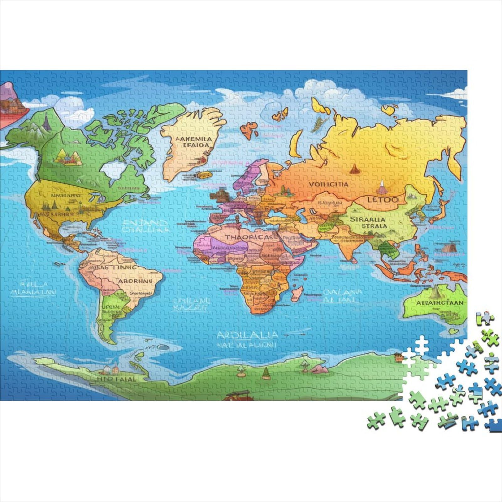 Think2Master Rompecabezas De 1000 Piezas De Mapa Colorido De Europa