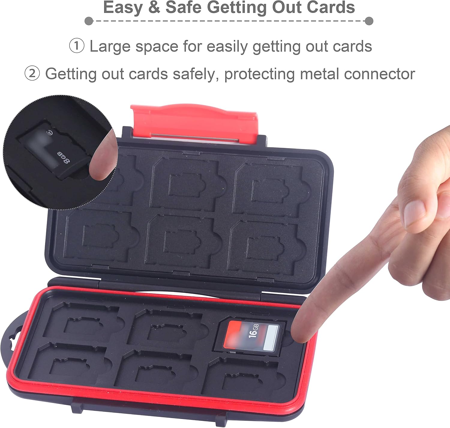 SKOLOO Memory Card Holder, Waterproof SD Card Case, 12 SD Card Cases Storage Slots for SDHC SDXC TF Card, 12 Micro SD Card Holder Slots,1 Set