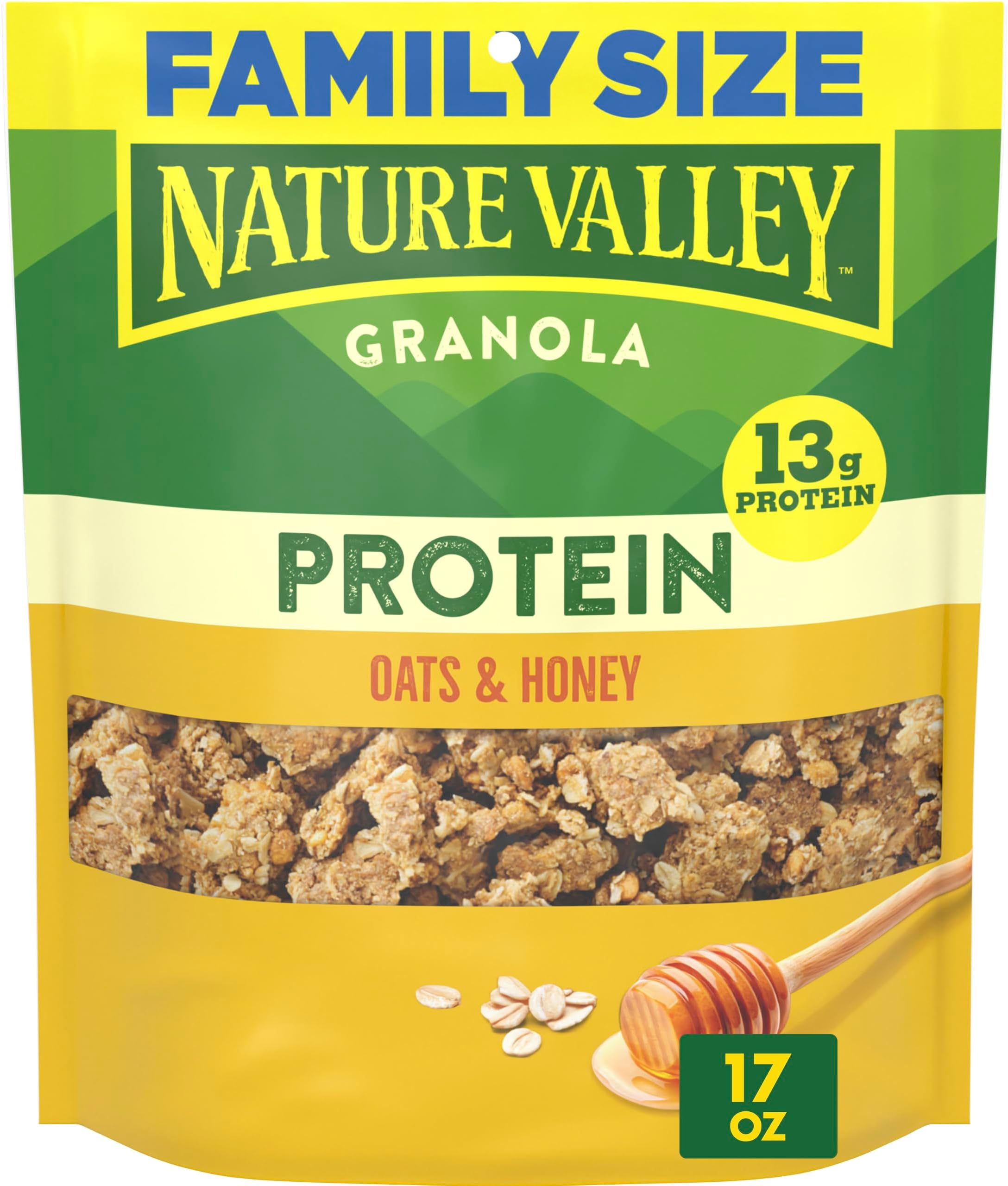 Nature Valley Oats & Honey Protein Granola, Family Size, 17 oz