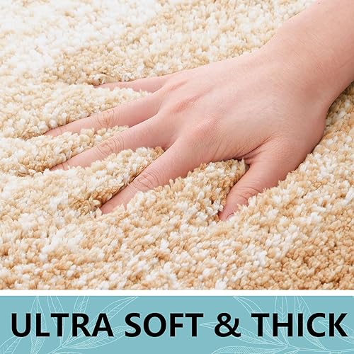 Miniatura 4 de Arotive - Tapetes de baño de microfibra, peludos, suaves, absorbentes, antideslizantes, gruesos, afelpados, se pueden lavar a máquina y secar en