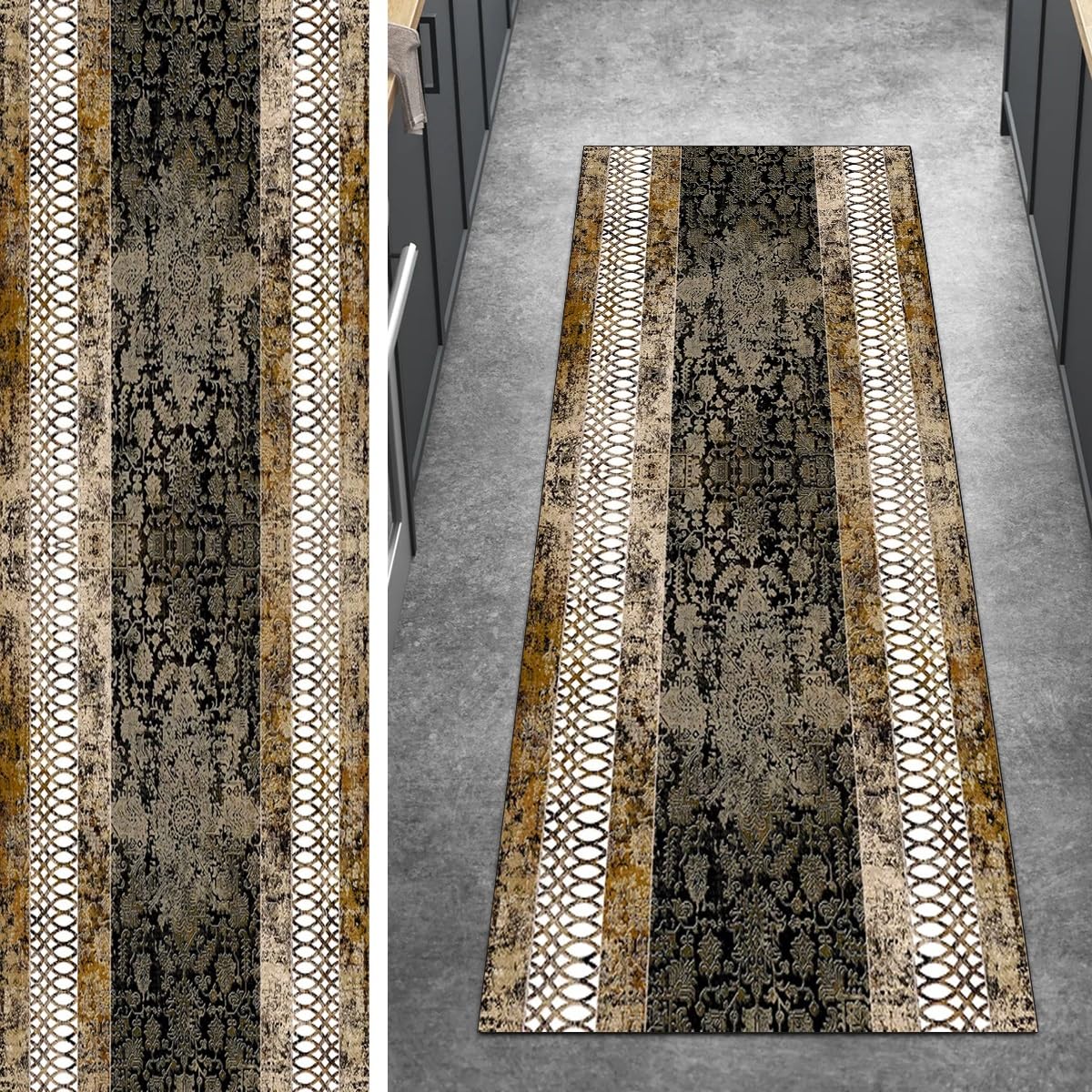 Alfombra antideslizante pasillo lavable moderna para cocina y suelo de sala de estar