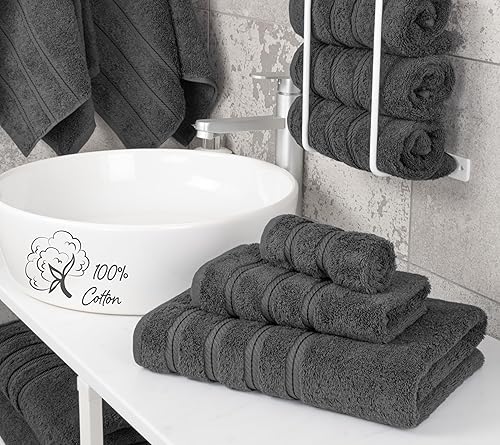 Miniatura 612 de American Soft Linen - Juego de 4 toallas de baño, 100% de algodón turco de 27 x 54 pulgadas, toallas de baño extragrandes, toallas para ducha