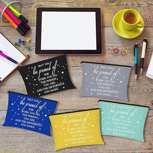 Miniatura 4 de Sieral 20 bolsas de cosméticos de regalo de agradecimiento con la frase "May You Be Proud", bolsa de cosméticos, regalo motivacional, bolsa de