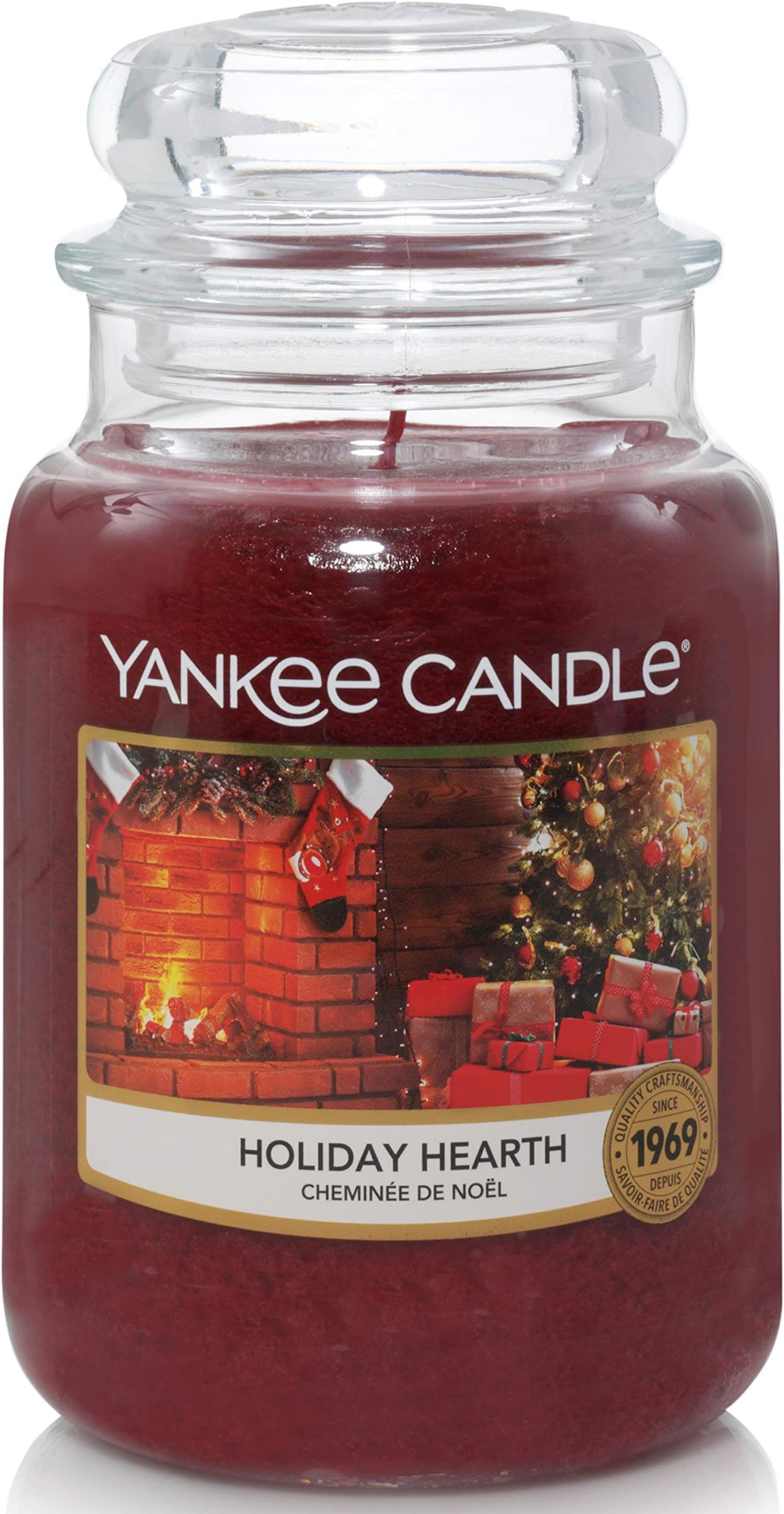 Yankee Candle Scented Candle | Holiday Hearth Large Jar Candle | Up to 150 Hours Burn Time