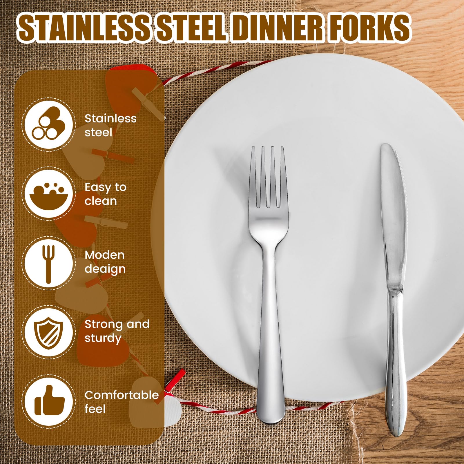 Syhood 300 Pcs Stainless Steel Dinner Forks Set 8 Inch Bulk Metal Forks — Amazon image 3