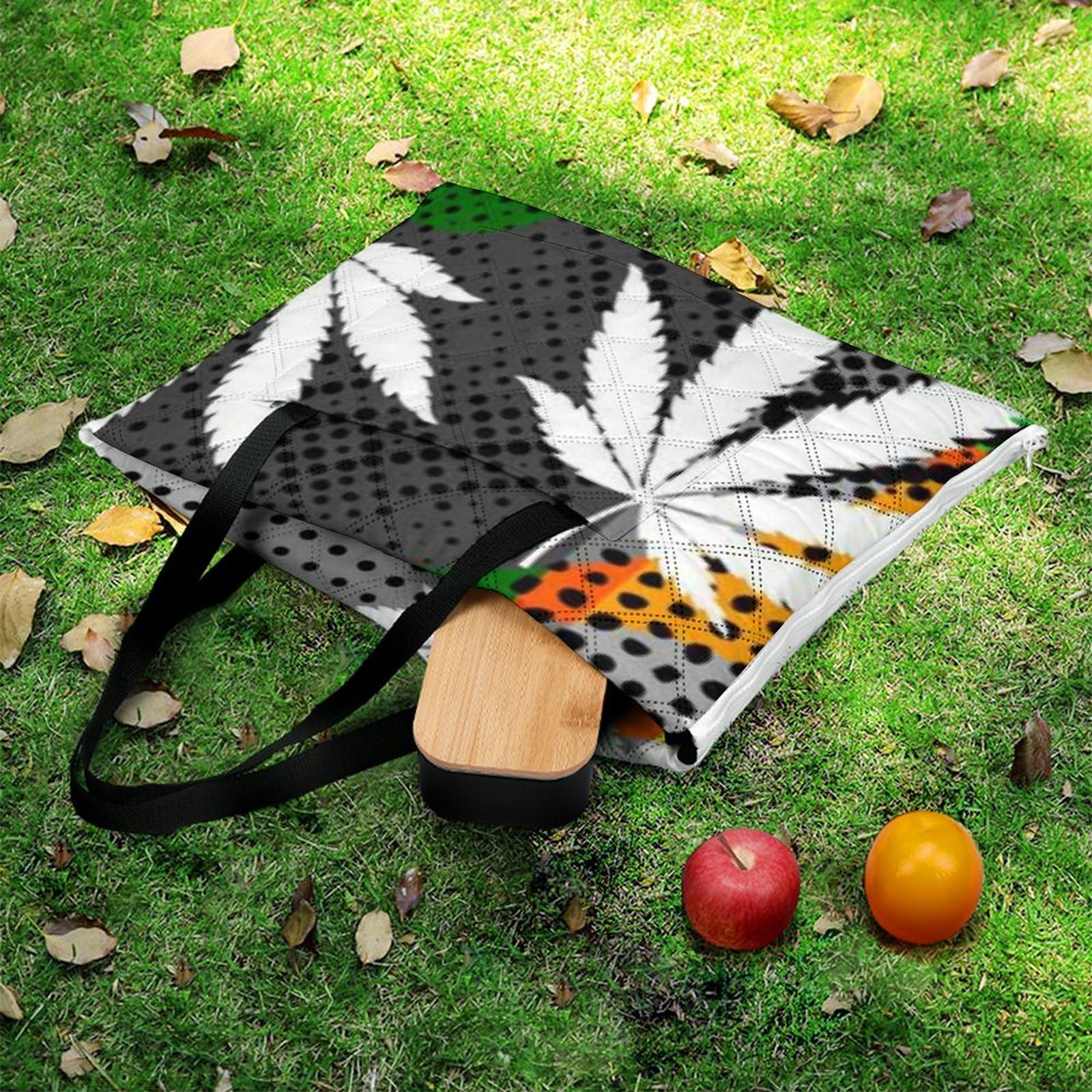 3D Impression Les Feuilles Couverture Pique Nique Les Les planteses Tapis Pique Nique Nappe Picnic Couverture De Pique-Nique pour Camping, Parc, Jardin 200x200cm