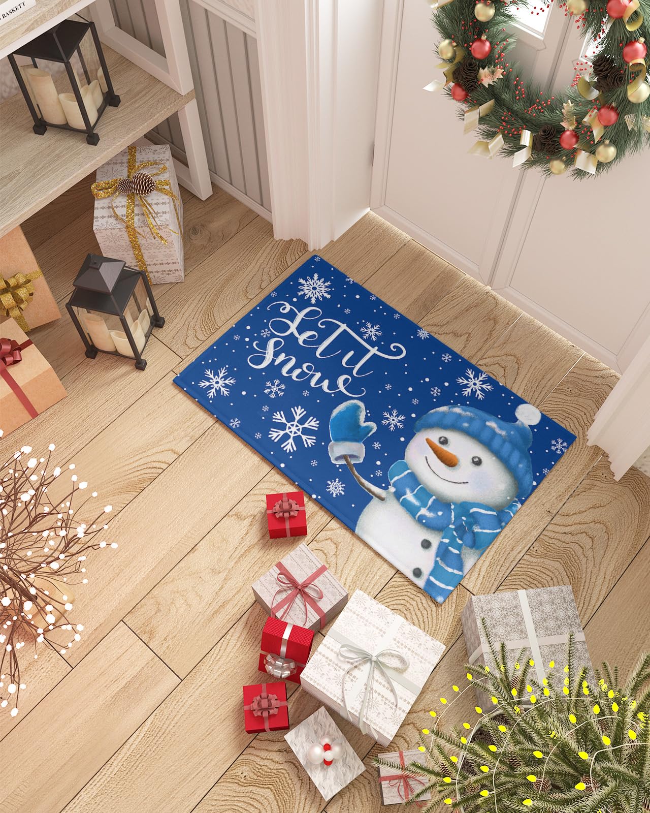 Juvale Christmas Tree Coir Welcome Door Mat Front Doormat Non Slip Rugs For Indo