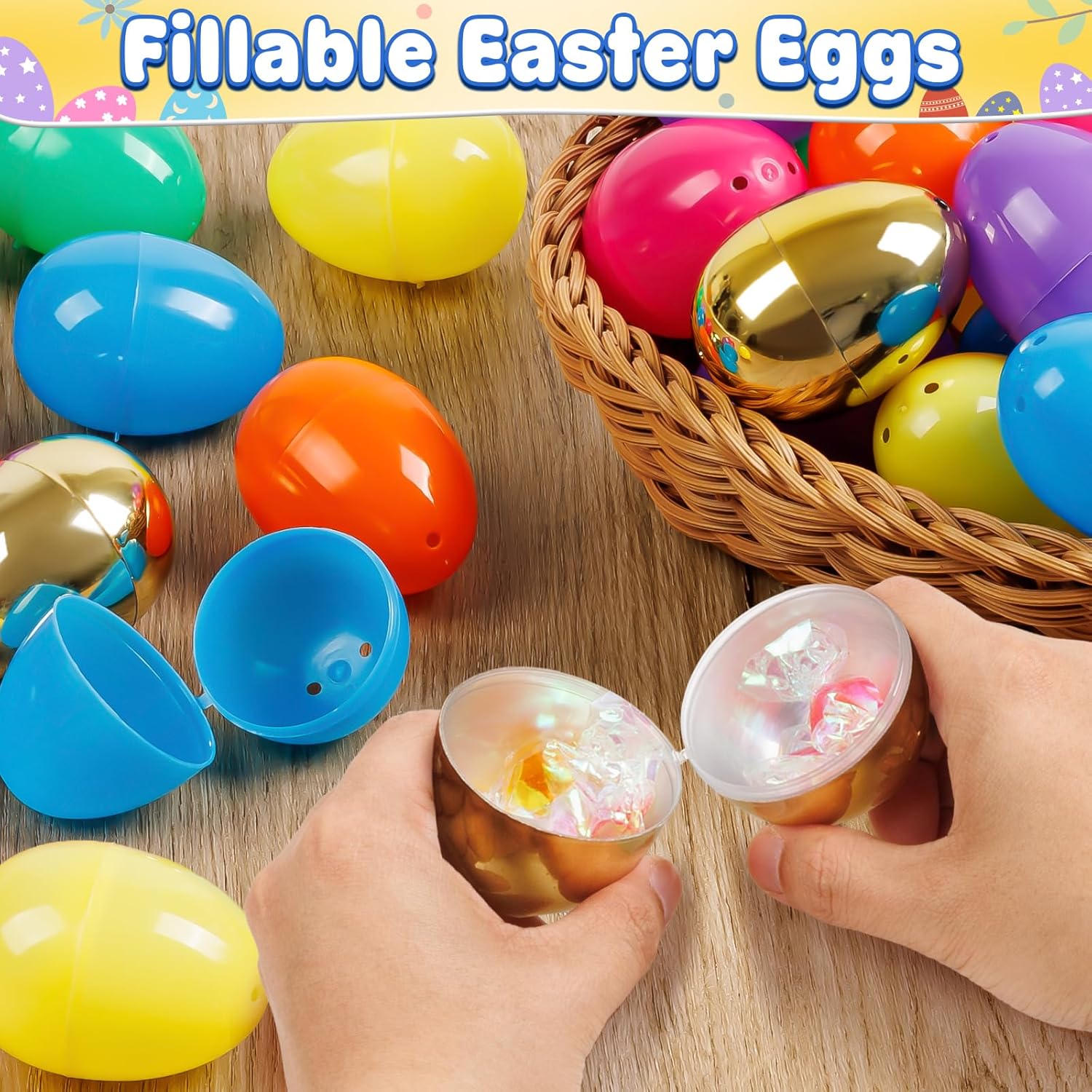 500 PCS 3.15" Large Easter Eggs Bulk, Empty Plastic Eggs in 8 Colors, Fillable Easter Egg for Easter Hunt, Basket Stuffers Fillers, Classroom Prizes, Party Favors Supplies Decoration