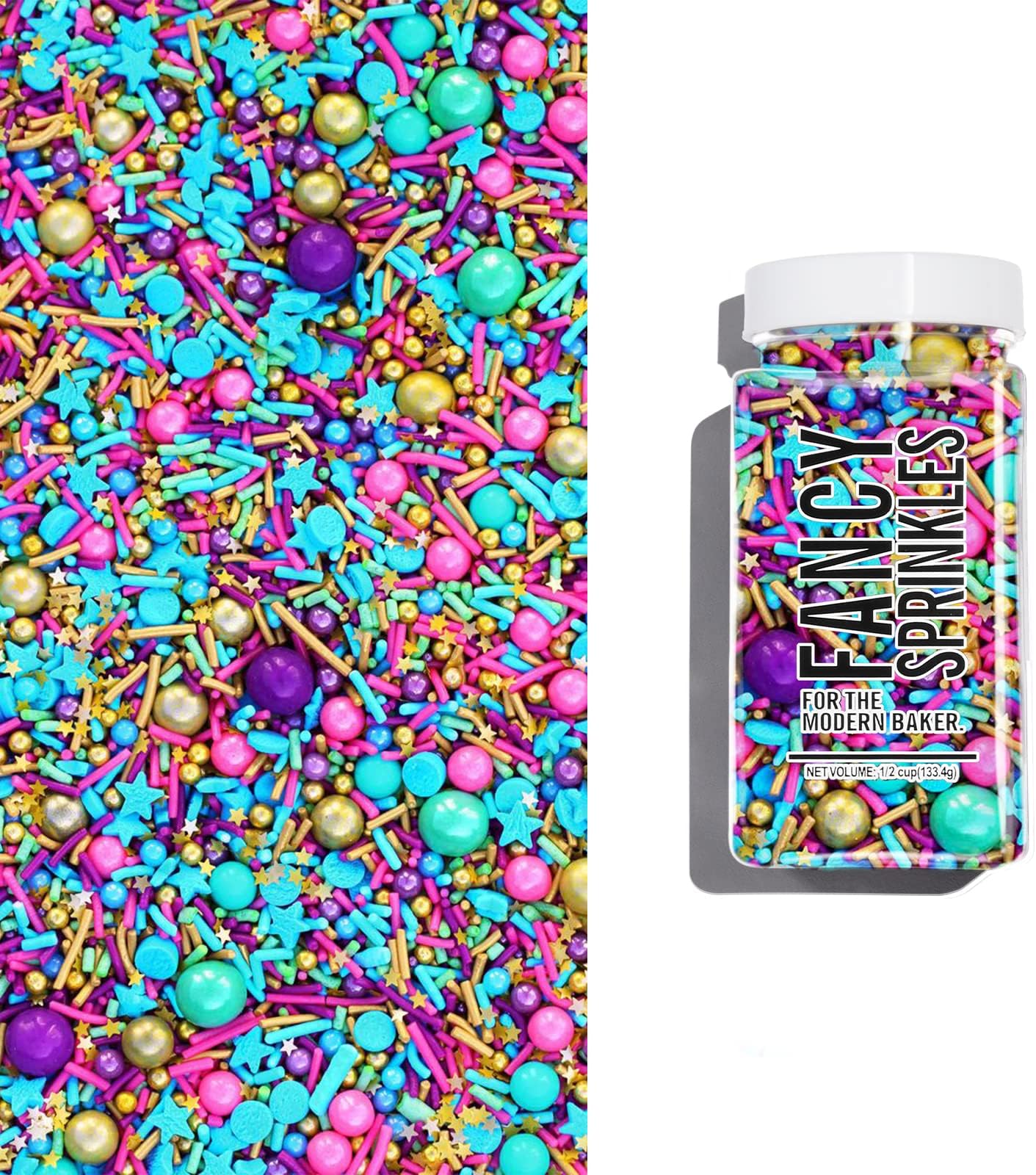 Fancy Sprinkles Professional Series for Decoration Only Limited Edition Amazon Exclusive LOL! Sprinkles, Pink/Teal/Rainbow/Gold Mix (0.5c)