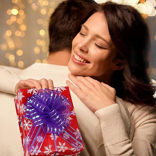 Miniatura 7 de 12 lazos grandes de organza con cinta para regalos del día de San Valentín, Pascua, boda, regalos (dorado, 6 pulgadas)