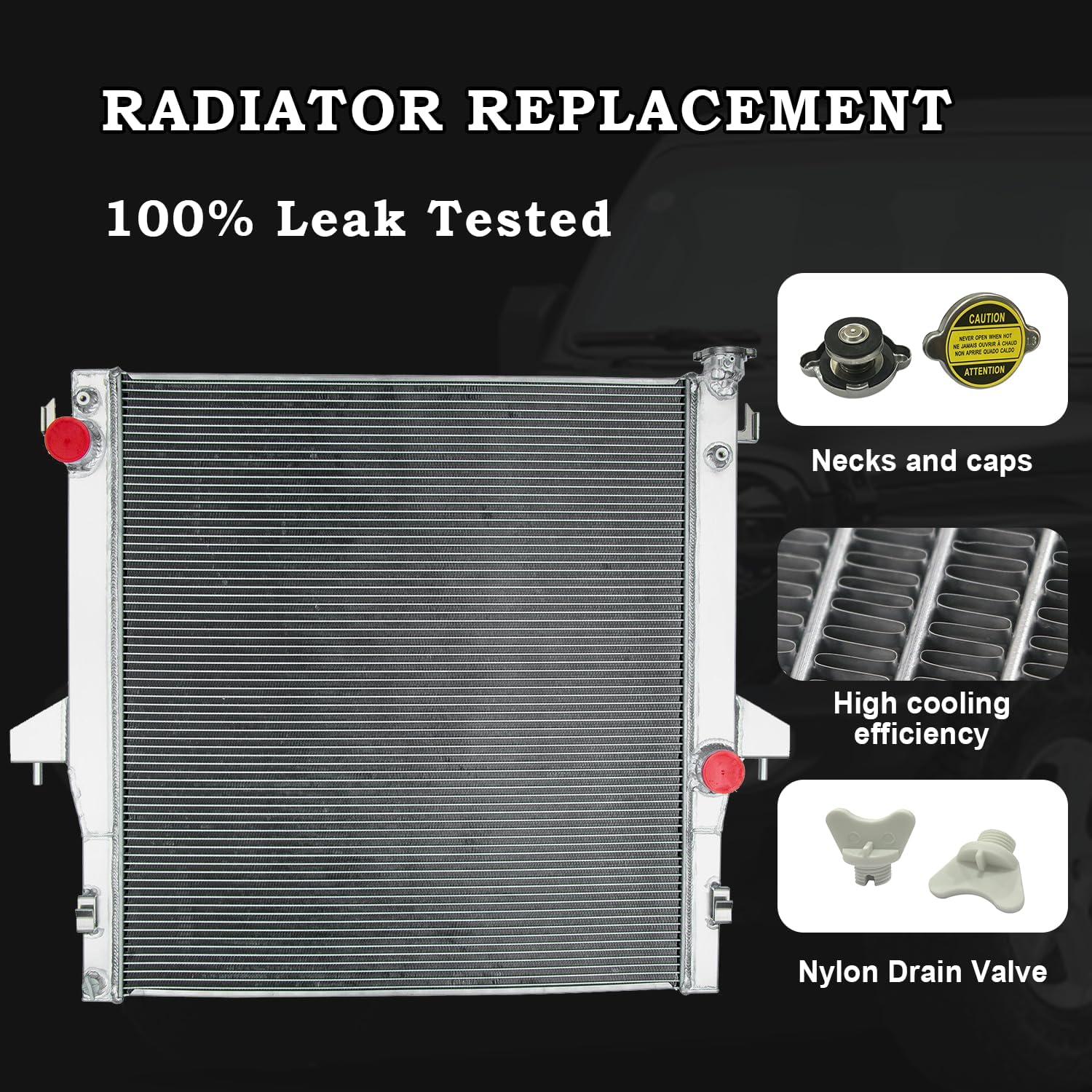 5.9L 6.7L Aluminum Radiator Replacement for 2003-2010 Dodge Ram 2500 Ram 3500,2008-2009 Dodge Ram 4500 Ram 5500 MT