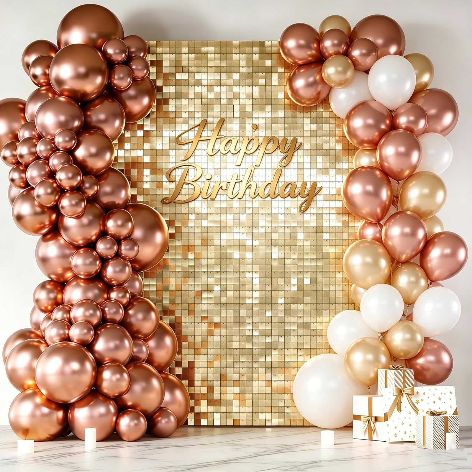 Licht Gold Schimmer Wand Hintergrund, 30cm * 30cm * 24 Stück