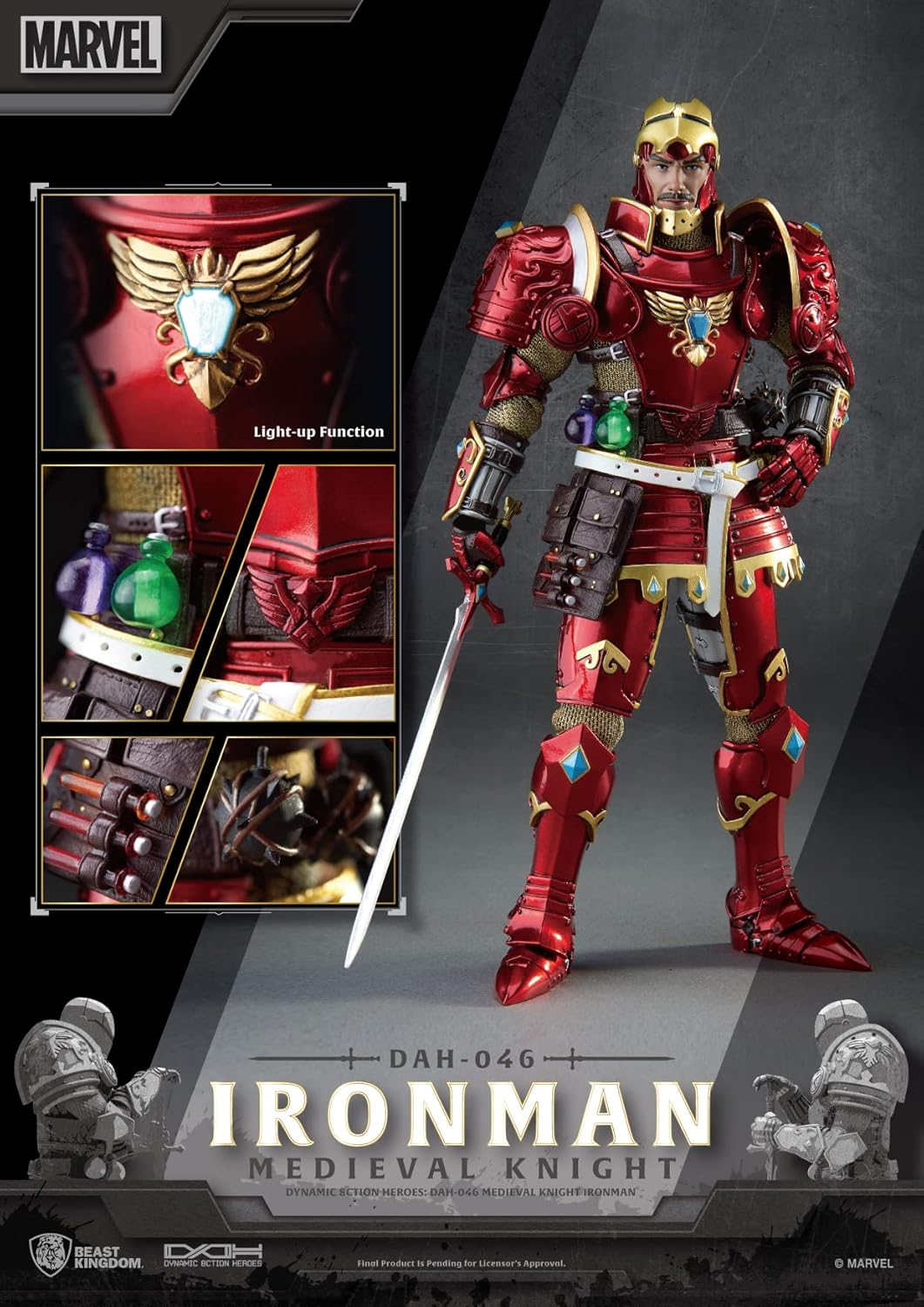 Beast Kingdo edieval Knight Iron an DAH-046 Dynaic 8ction figura de