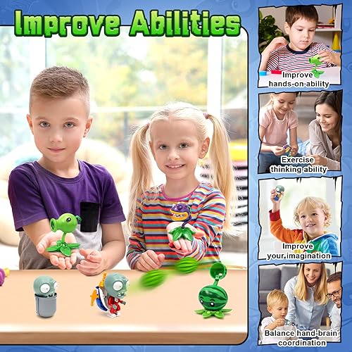 Miniatura 5 de Maikerry Plants and Zombies Toys vs Egg Transformation Series - Juego de figuras de acción ensambladas, juego de regalo para fanáticos de fiestas,