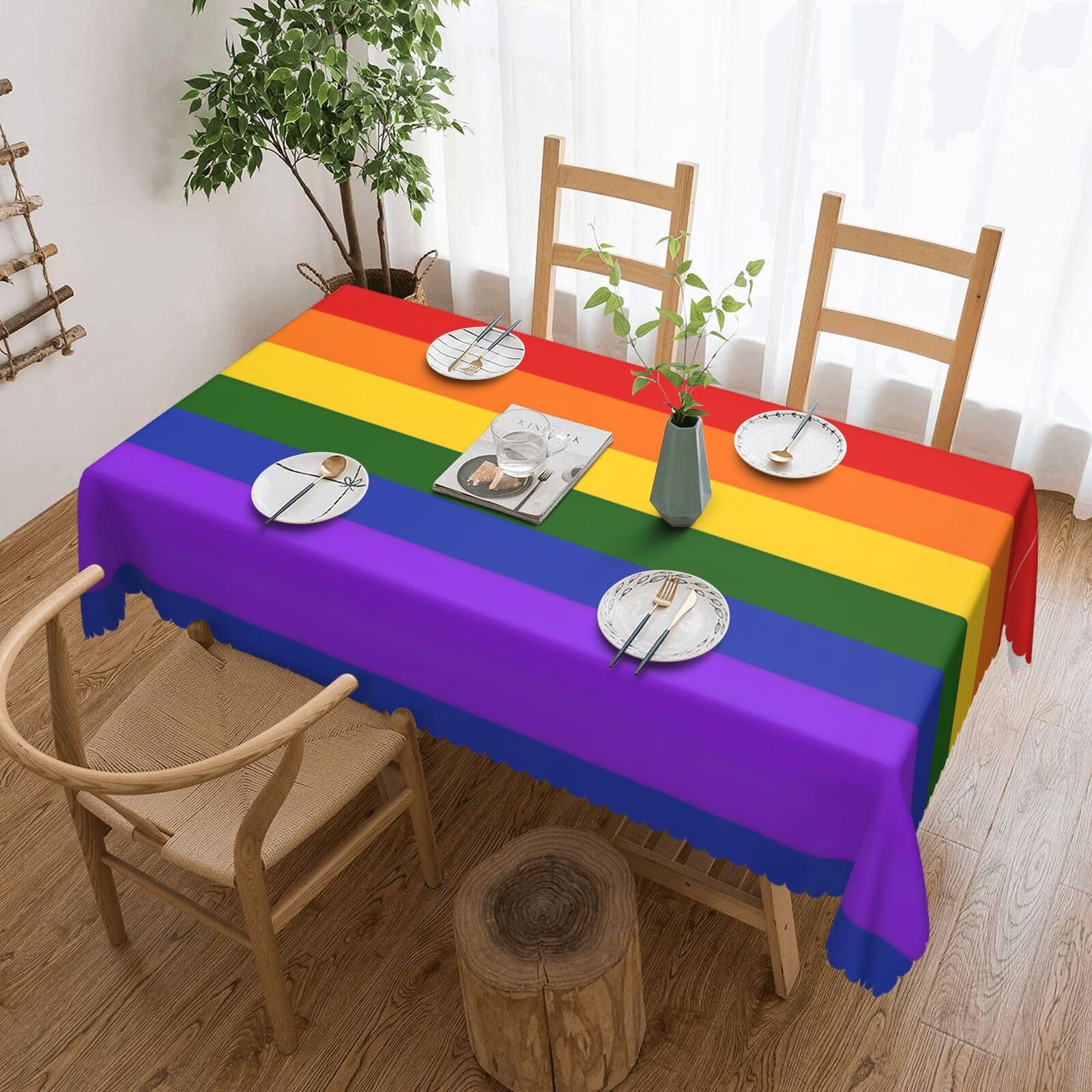 Nappe de pique-nique arc-en-ciel infroissable pour table de jardin et fête