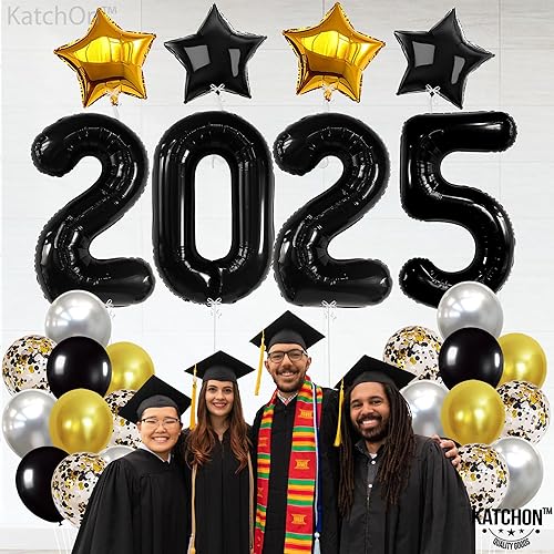 Miniatura 4 de Negro 2024 con globos de estrella y confeti