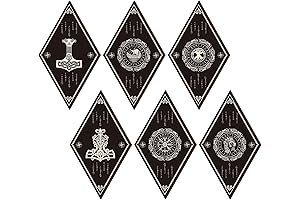 Norse Pagan Decor - Wall Decor Viking Boat & Rune Symbols, 6-Piece Set