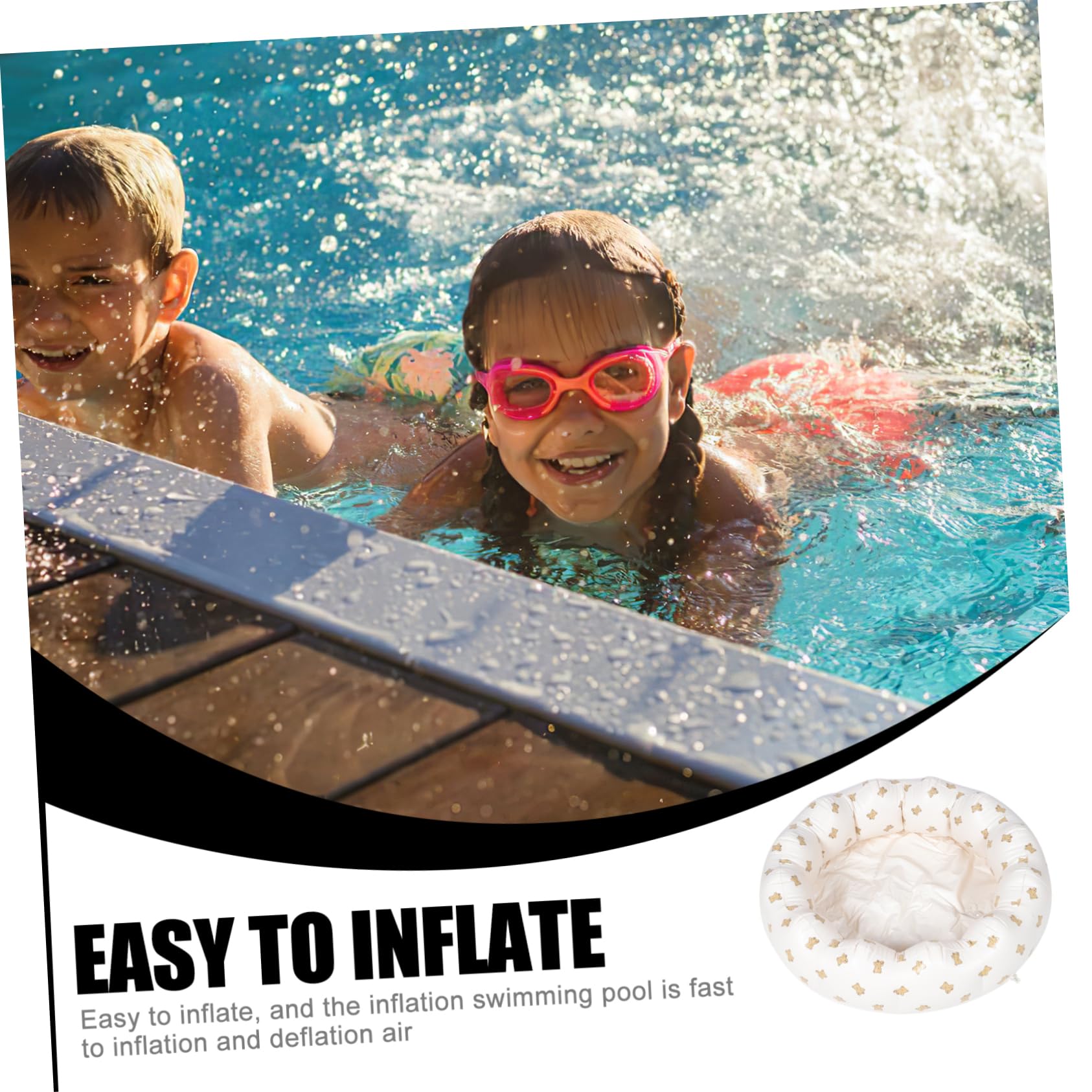 Alasum Piscina Gonfiabile Per Design Per Bagni Estivi e Feste Facile Da Gonfiare e Riporre Per Giocare e Nuotare Giardino