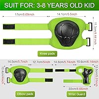 Vista 2 de Juego de casco de bicicleta para niños pequeños, casco de ciclismo ajustable con rodillas, coderas y muñequeras, equipo de protección deportiva