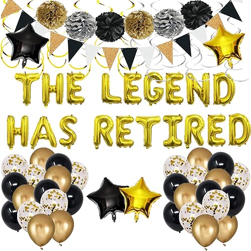 Decoraciones de fiesta de jubilación para mujeres, decoraciones de feliz jubilación para hombres, globos de jubilación, globos de la leyenda ha