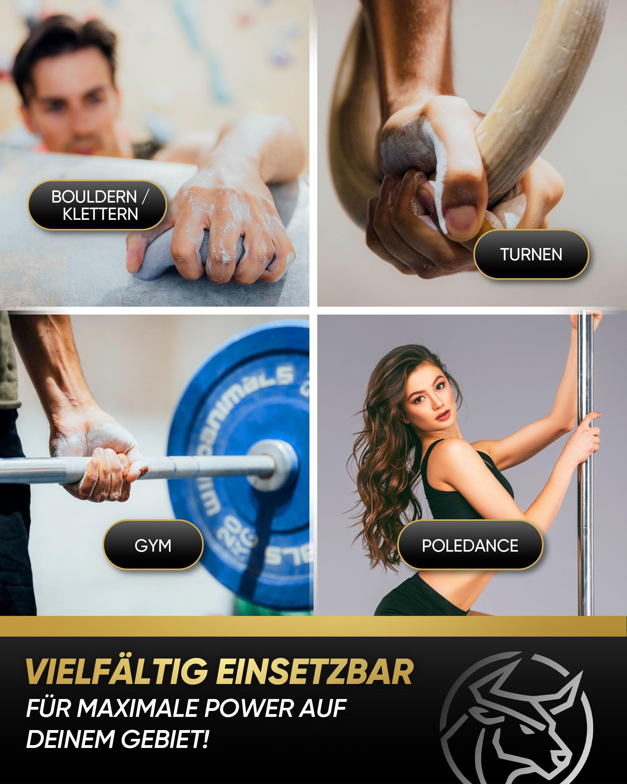Liquid Chalk 250ml - Extra Starke Flüssigkreide für maximalen Grip beim Bouldern, Klettern, Krafttraining, Calisthenics & Pole Dance, Schnell Trocknend, Staubfrei & Langanhaltend