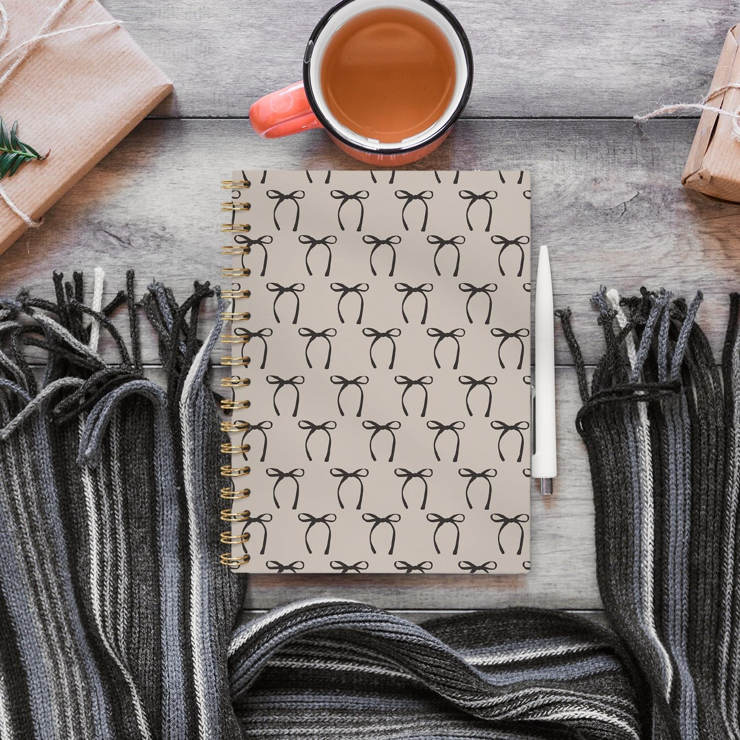 Cute Bow Spiral Notebook, Preppy Aesthetic Coquette Bow Girls School Supplies Notebook Journals For Teens, Cute Notebooks For School, Diary for Women Girls Notebook, 5.5x8.3 - Image 3