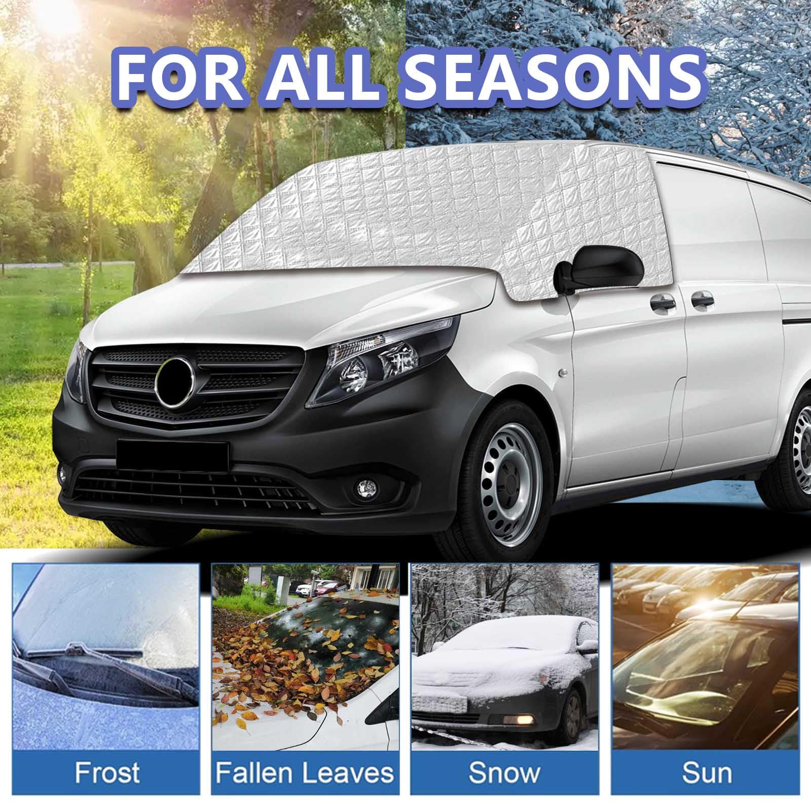 Frontscheibenabdeckung kompatibel mit Mercedes-Benz Vito/V-Klasse/Marco Polo W447 (ab 2014) | 4-Jahreszeiten Sonnenschutz & Frostschutz | Hitzeschutz, EIS & UV | Inkl. Tasche