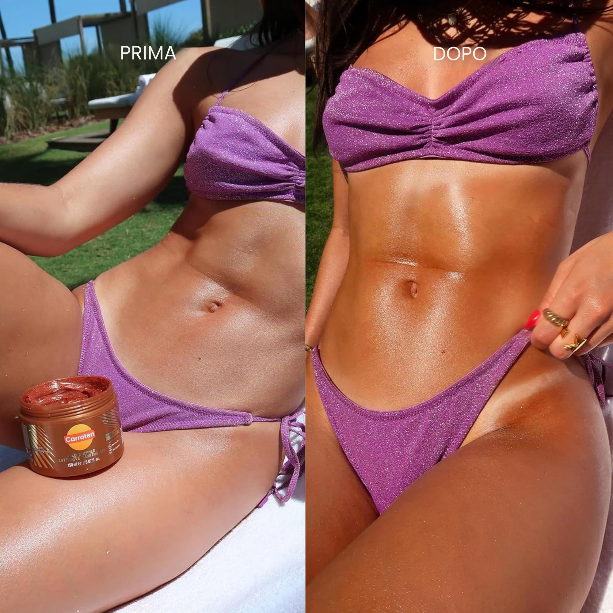 Carroten Gold Tanning Gel 150 ml - Acceleratore di abbronzatura con perle scintillanti - Carotten gel abbronzante per un'abbronzatura veloce