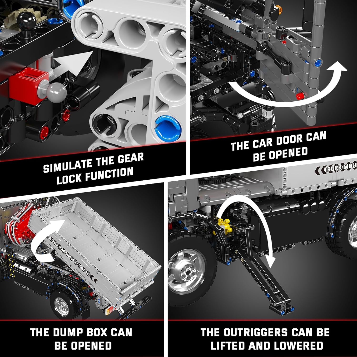 Mould King 19016 Truck Mounted Crane Building Set, APP/Remote Engineering Truck Construction Kit, City Mobile Crane Model Sets to Build for Age 14+/Adults Collections Enthusiasts (3767+ Pieces)