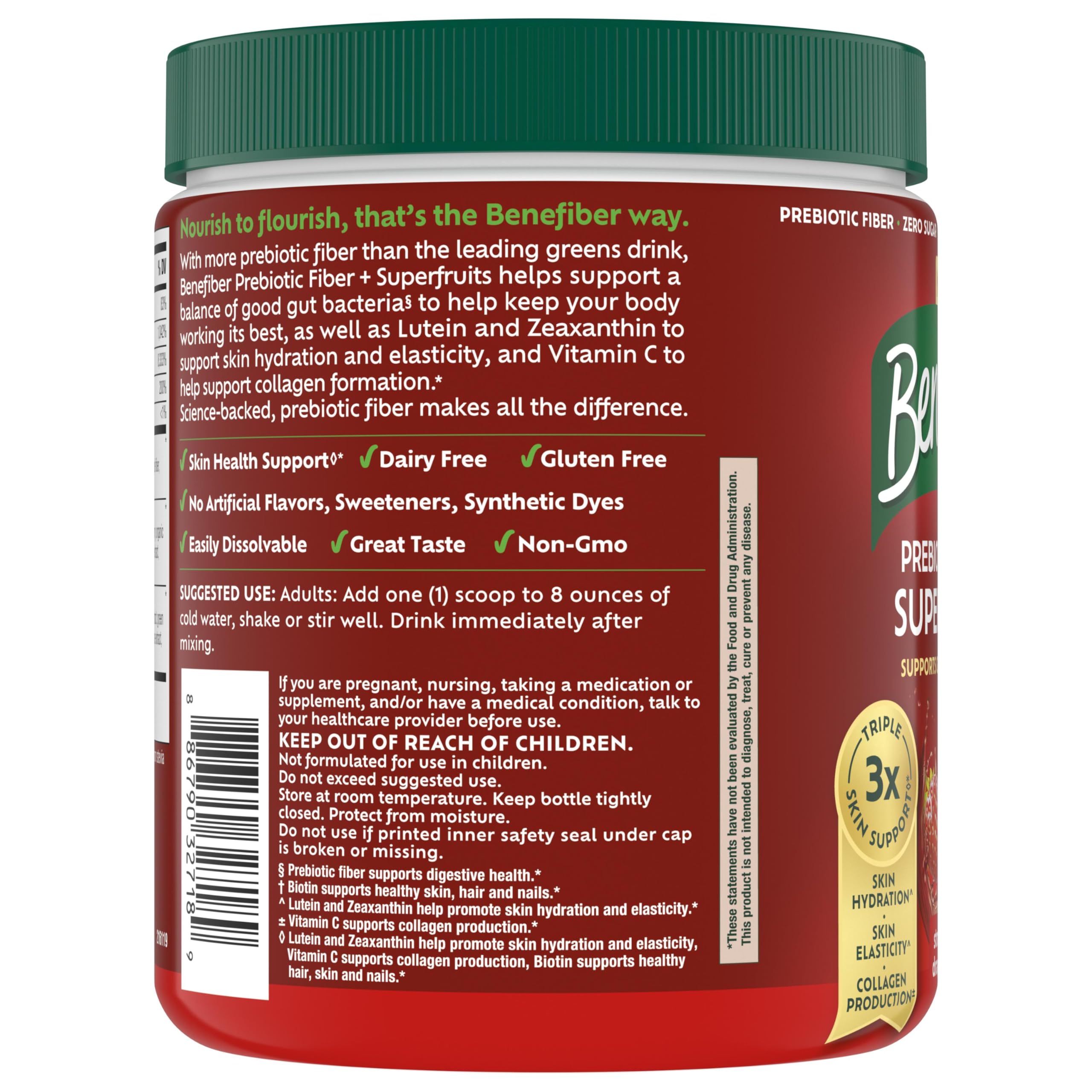 Benefiber Prebiotic Fiber + Superfruits, Strawberry Dragon Fruit, 8.8 oz — Amazon image 13