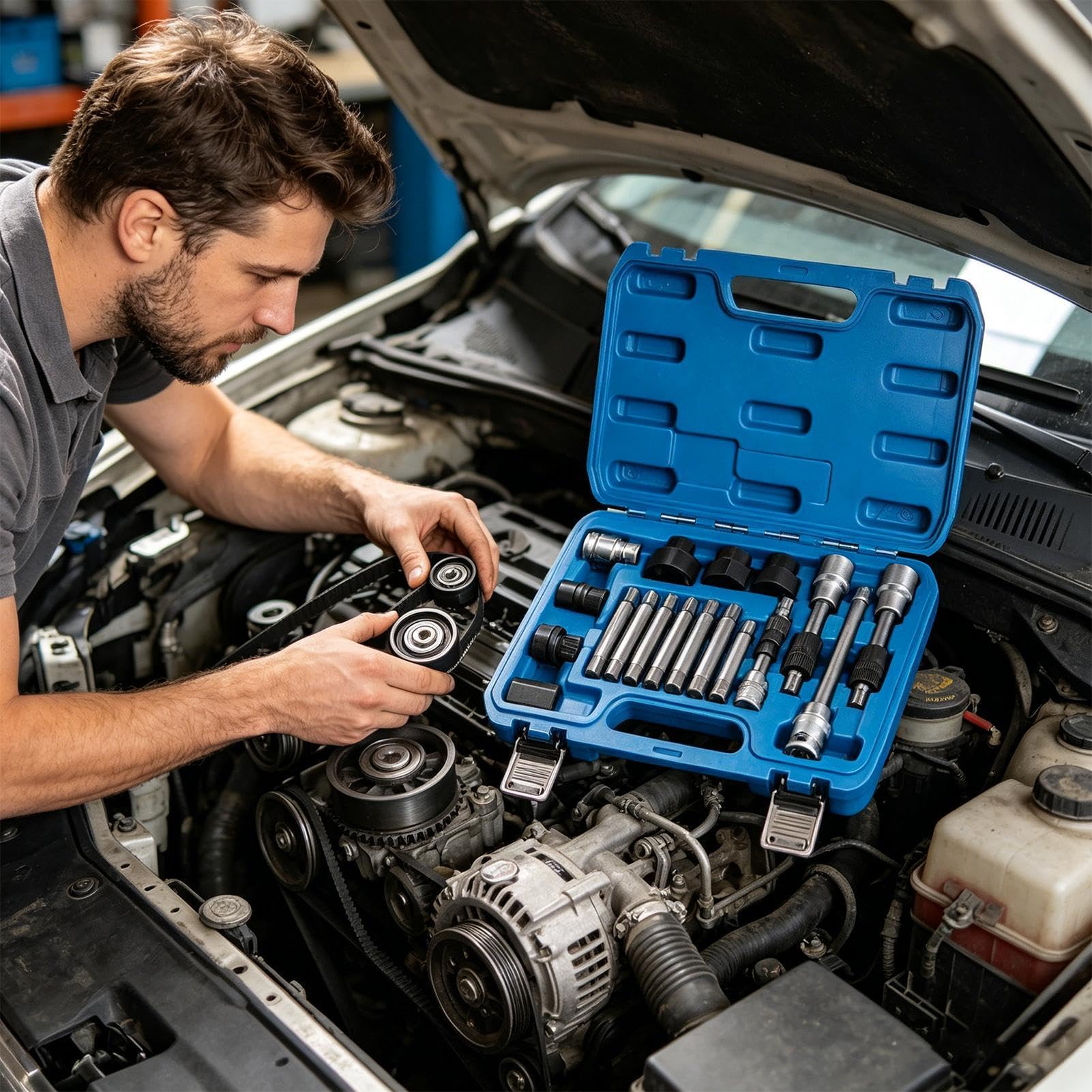 Kit Estrazione Pulegge Kit Riparazione per Alternatore | Set Strumenti per Pulegge Auto per Meccanici Tecnici Officina Garage Casa Industria Veicoli SUV Camion
