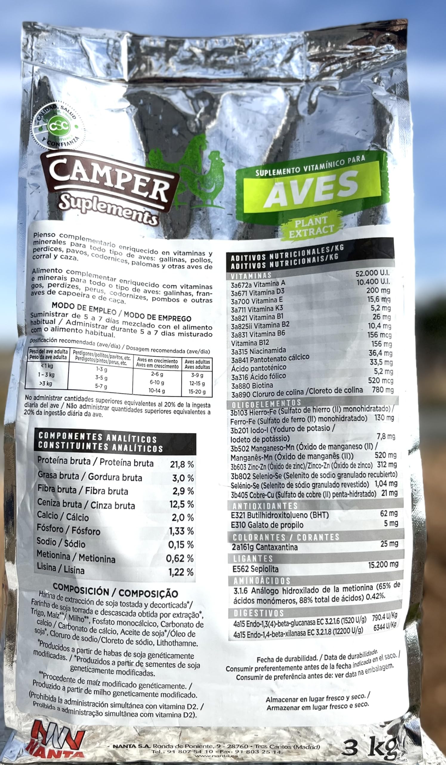 Suplement witaminowy i mineralny dla ptaków. 3 kg Suplement diety dla większych czasów Potrzeba dla kur, gołębi, kuropatwy, kaczek, indyków...
