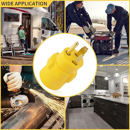 Miniatura 7 de NEMA 14-50P a 14-30R Adaptador de corriente eléctrica RV 120V240V Compacto 50Amp 4-Prong Macho Plug a 30Amp 4-Prong Receptáculo Hembra Generador