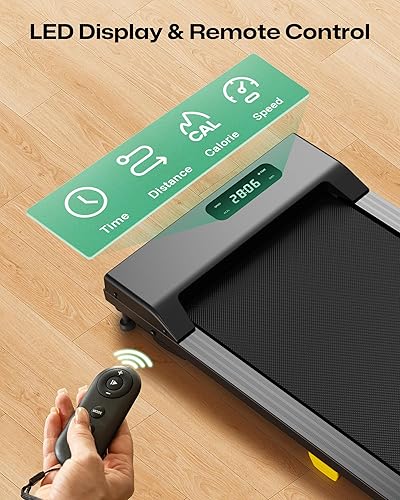 Miniatura 6 de UREVO Cinta de correr 2 en 1 para debajo del escritorio fácil de instalar con pantalla LED dual y control remoto 25 HP portátil para correr caminar