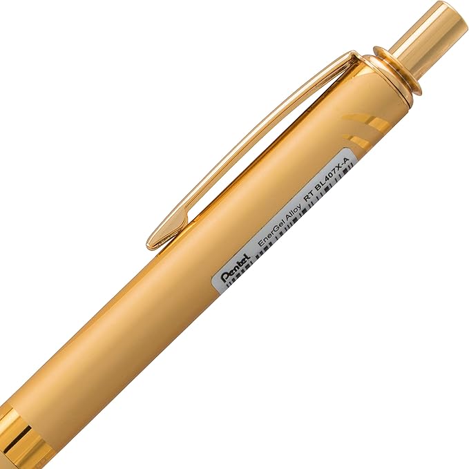 Pentel EnerGel Alloy Bolígrafo Retráctil Dorado Tinta Negra miniatura 5