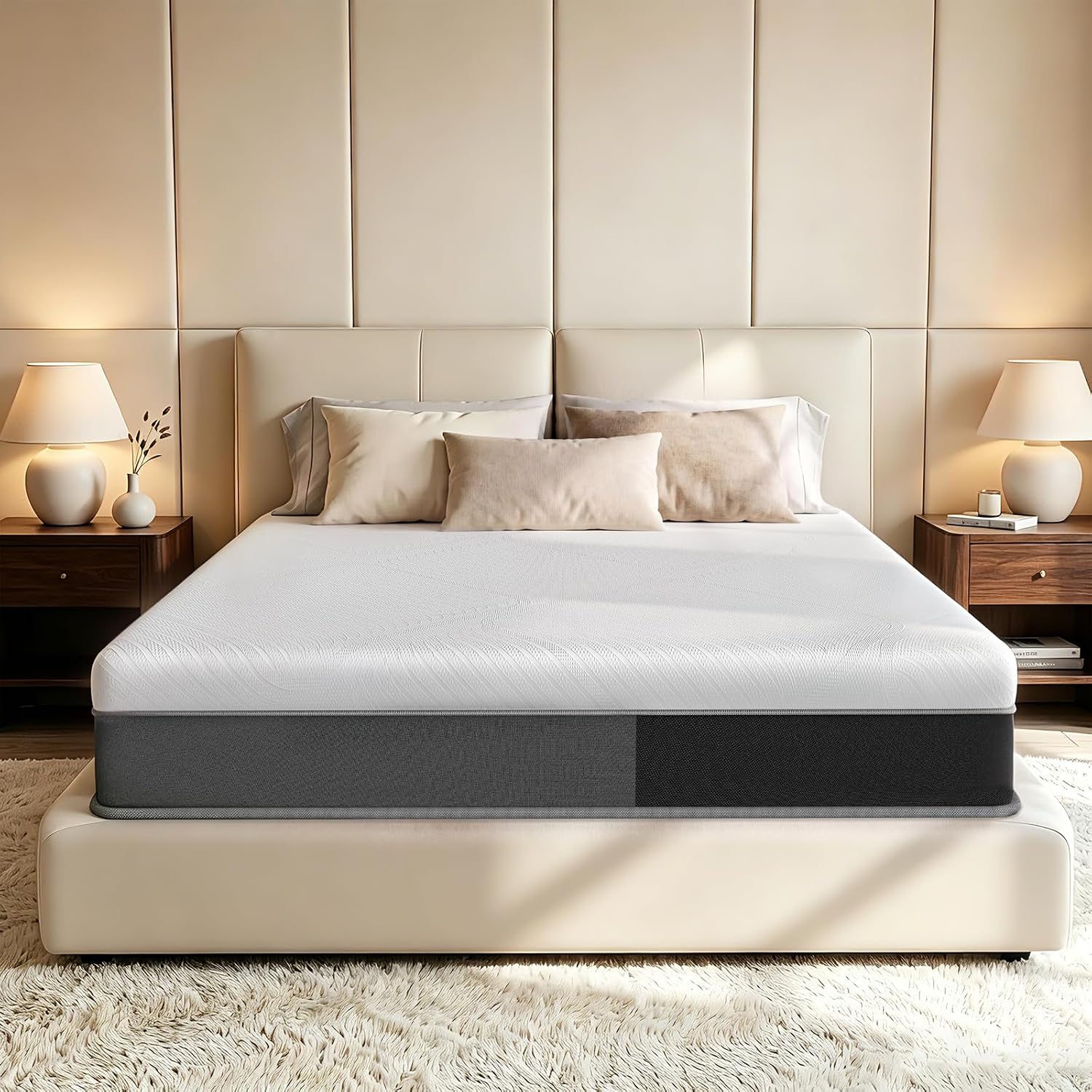 Full Mattress 10 Inch Individual Pocketed Springs Hybrid Mattress for Motion Isolation, Edge Support, Breathable Knitted Fabric, Medium Firm, Bed in a Box, CertiPUR-US
