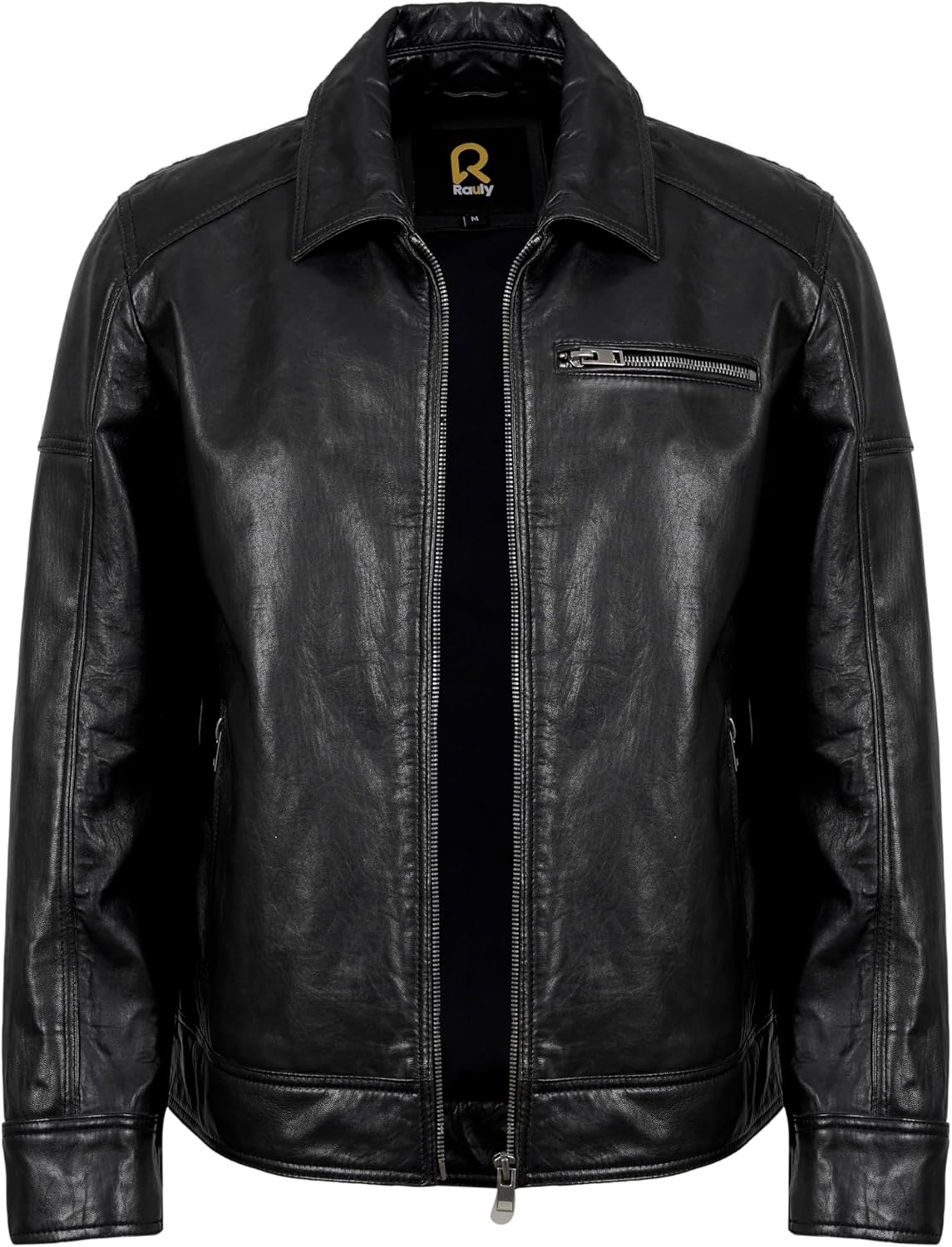Rauly Genuine Leather Jacket Men Biker Style Zip Up Real Lambskin Motorcycle Jacket Men - Image 3