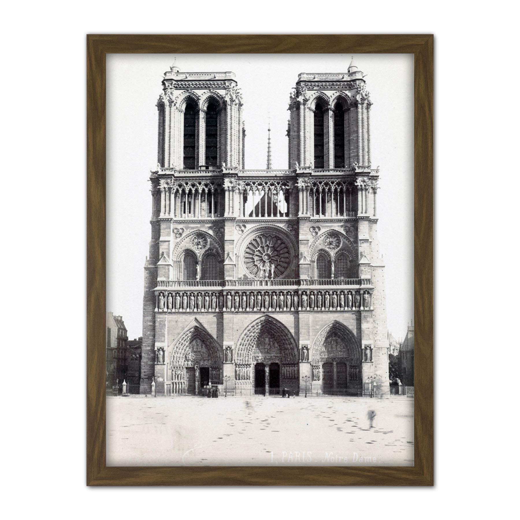 Artery8 Notre Dame Paris France Vintage Photograph Artwork Framed Wall Art Print 18X24 Inch