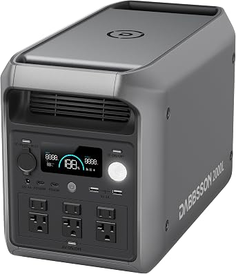 【2KWhクラス最軽量半固体電池】Dabbsson ポータブル電源 2000L 2048Wh 半固体リン酸鉄リチウムポータブル電源 大容量 急速充電 高出力AC(2200W瞬間4400W) 10年長寿命 EPS機能 アプリ遠隔操作 高変換効率 耐熱防火 家庭用蓄電池 ポータブルバッテリー 車中泊 アウトドア 節電/停電対策 防災グッズ 純正弦波 AC100V 50Hz/60Hz対応 の商品画像