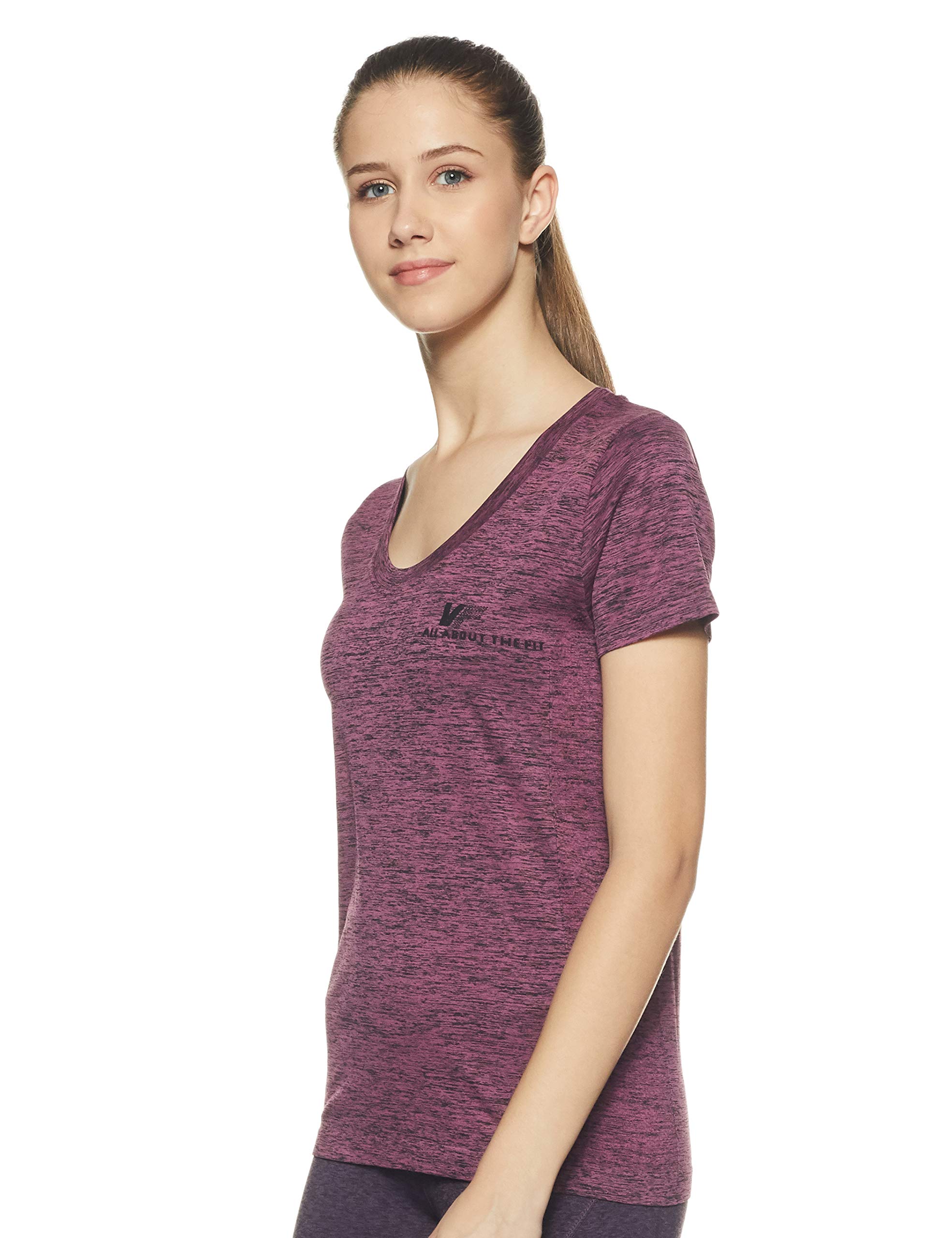 Viva Fitness VTDF-013-P-L Polyester Sports T-Shirt, Large (Pink)