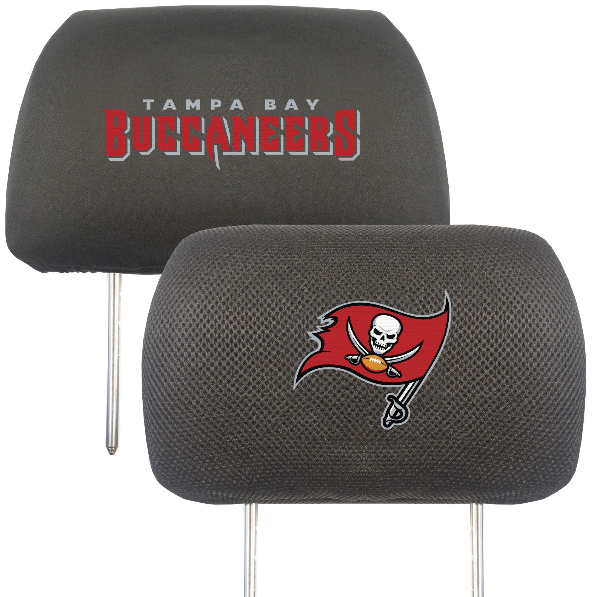 FANMATS 12517 Head Rest Cover NFL (Tampa Bay Buccaneers), 1 Pack, Black