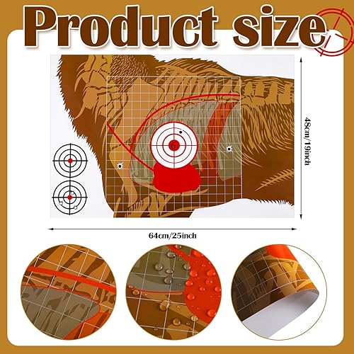 Miniatura 2 de Leyndo 20 piezas de papel de ciervo, objetivo de ciervo, vista vital de órgano en papel, objetivo de ciervo visible para tiro con arco, objetivos