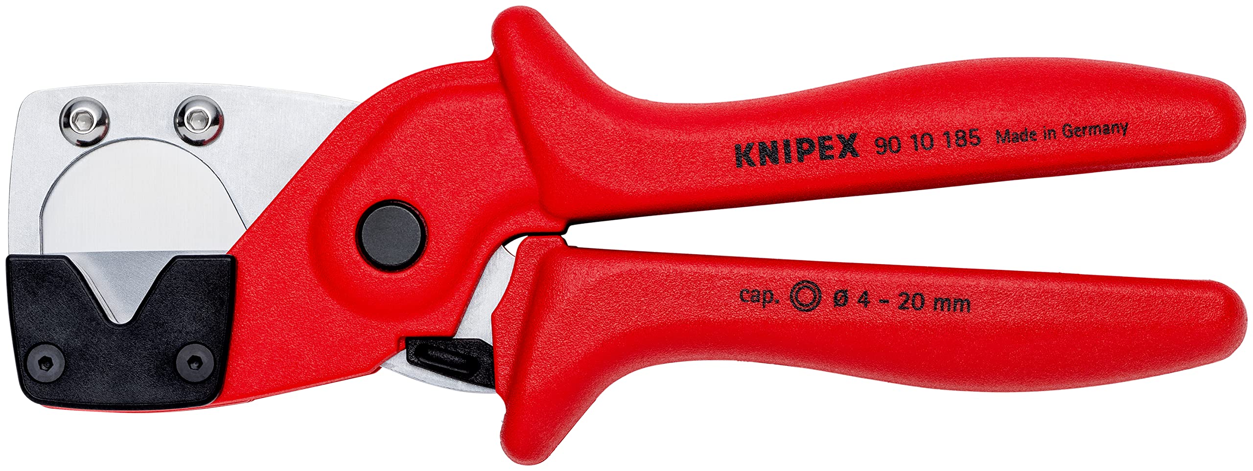 KNIPEX Cortatubos para Mangueras Multicapa y Neumáticas, de Plástico Reforzado con Fibra de Vidrio, 4 - 20 mm, Cartulina Autoservicio/Blíster, 90 10 185 SB