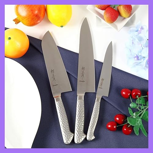 Miniatura 8 de Cuchillo de chef japonés multiusos INOX AUS-8A mango integrado de acero inoxidable, Santoku de 7 pulgadas (7.087 in)