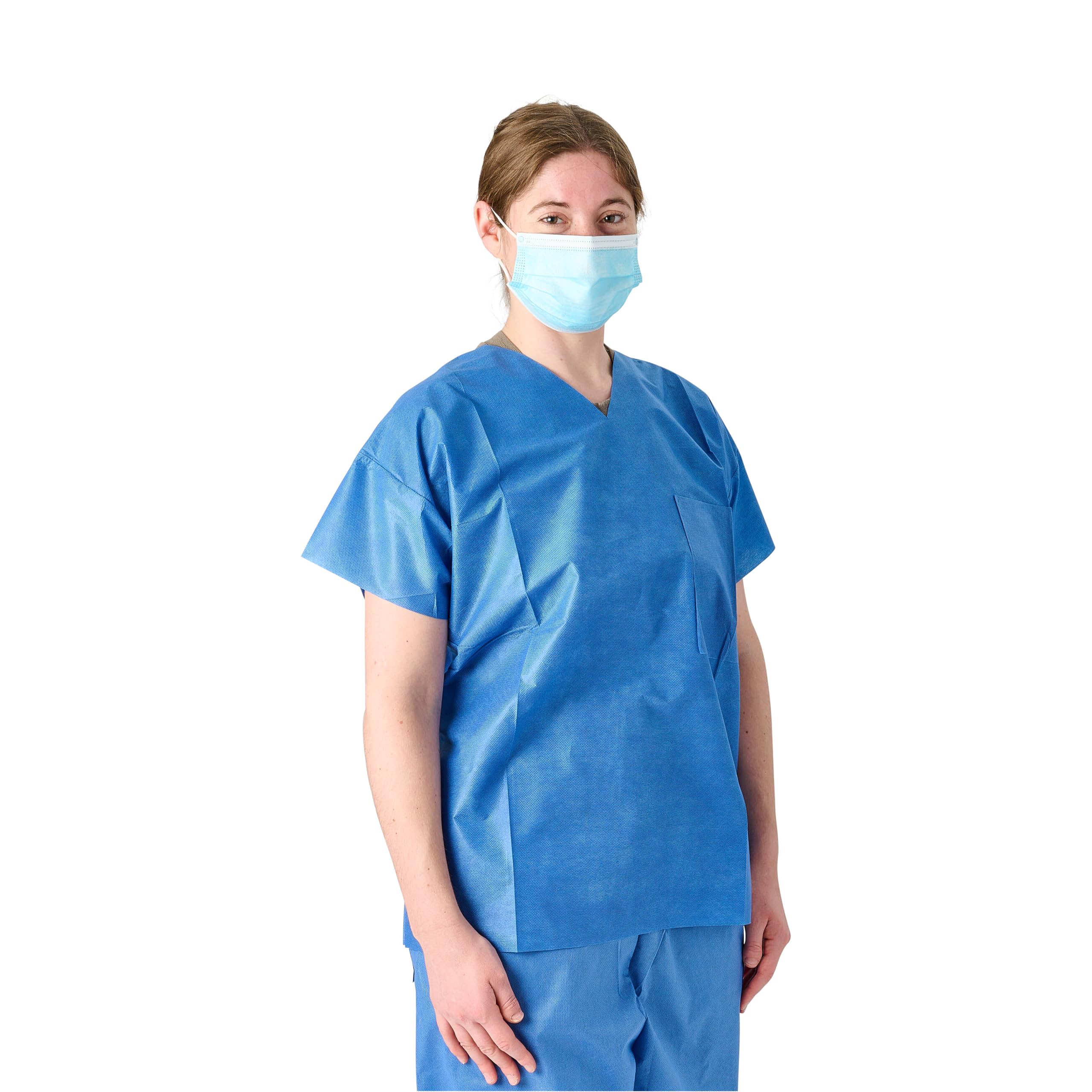 Medline NON27202L - Camicie chirurgiche usa e getta, L, blu (confezione da 30)