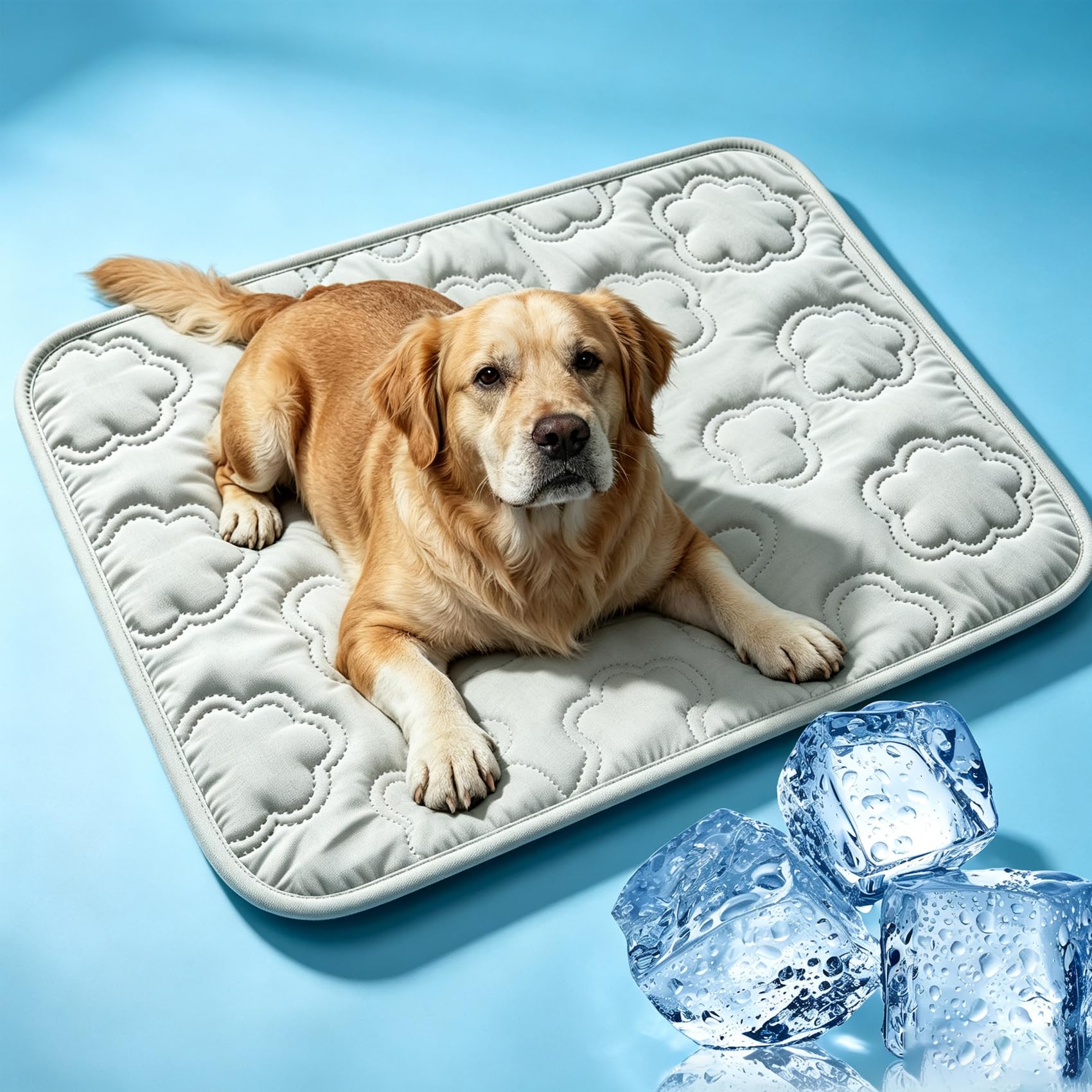 Kovah Dog Cooling Mat, Gel Free, Instantly Cools, Sustainable Use，Gray M