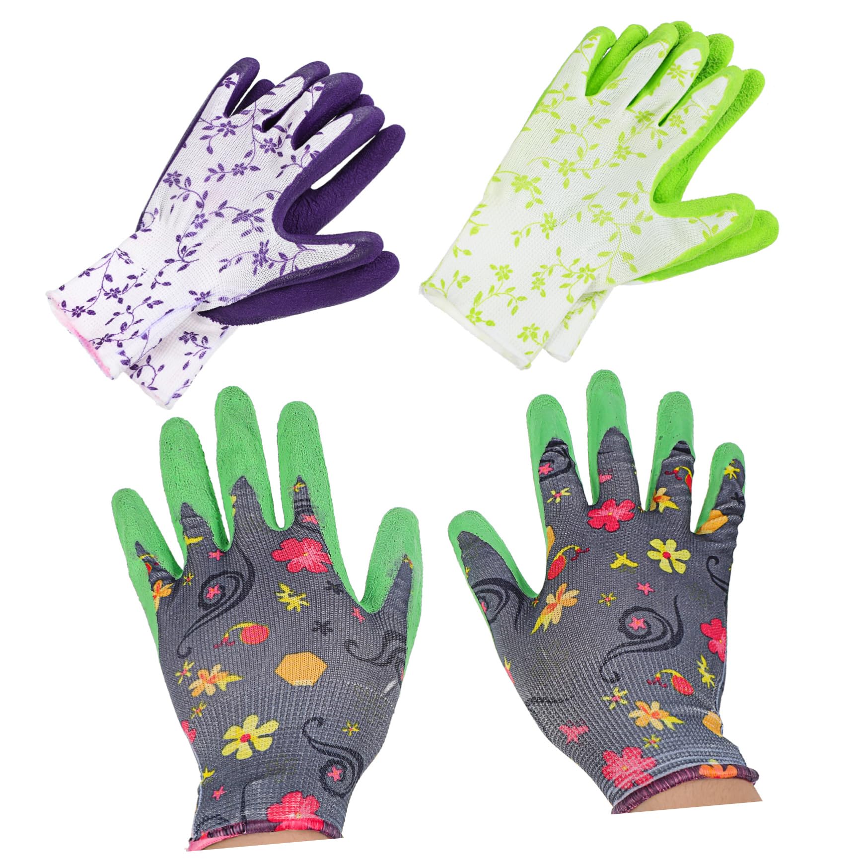 Happyyami Men's Work Gloves 3 Pairs Gardening Gloves Large Size Work Mittens for Construction Welding